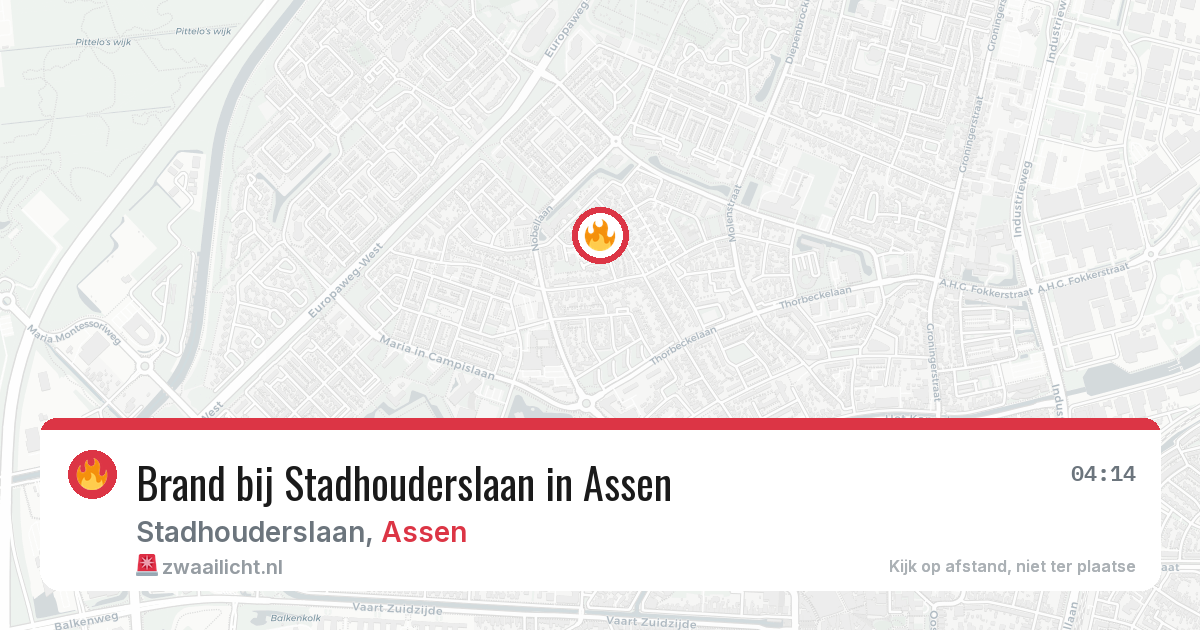 Brand bij Stadhouderslaan in Assen — 8 jun 2026