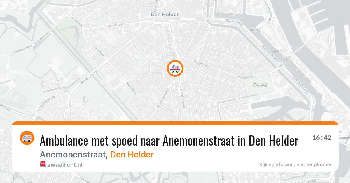 Ambulance met spoed naar Anemonenstraat in Den Helder — 20 jul 2026