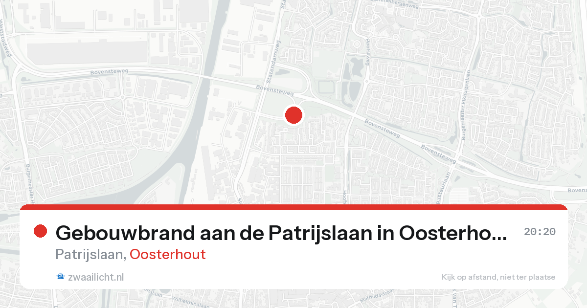 Gebouwbrand aan de Patrijslaan in Oosterhout — 23 aug 2026