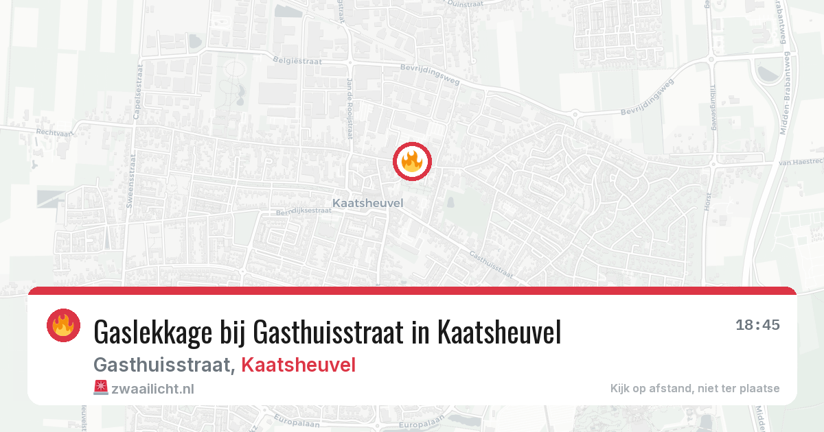 Gaslekkage bij Gasthuisstraat in Kaatsheuvel — 22 mei 2026