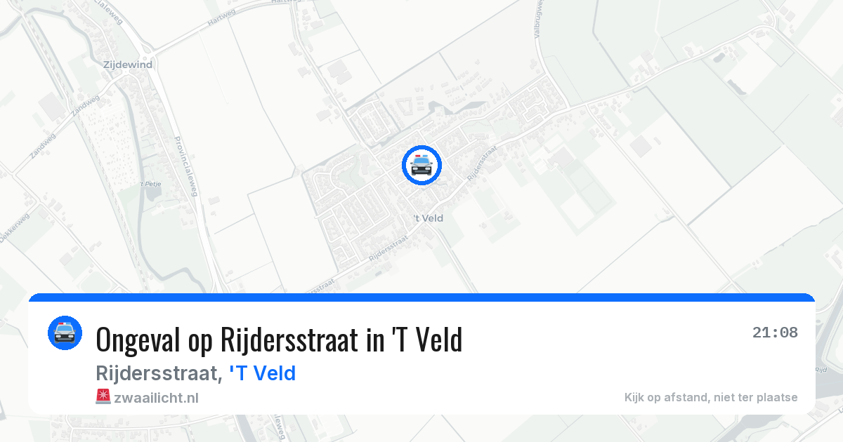 Ongeval op Rijdersstraat in 'T Veld — 23 mei 2026