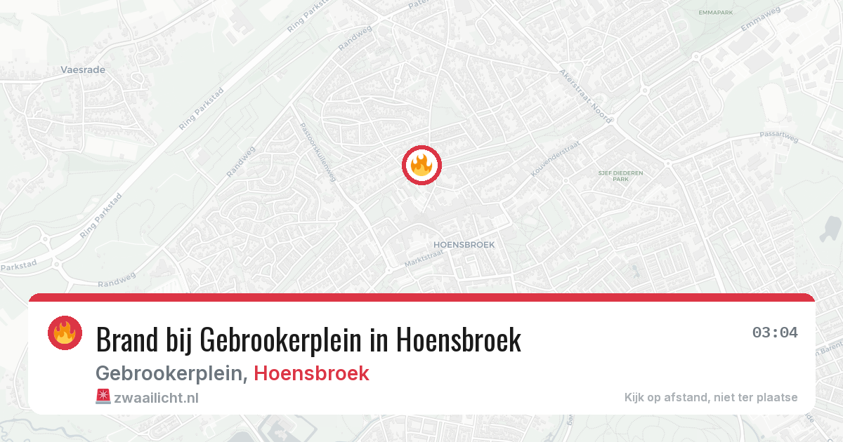 Brand bij Gebrookerplein in Hoensbroek — 9 jul 2026