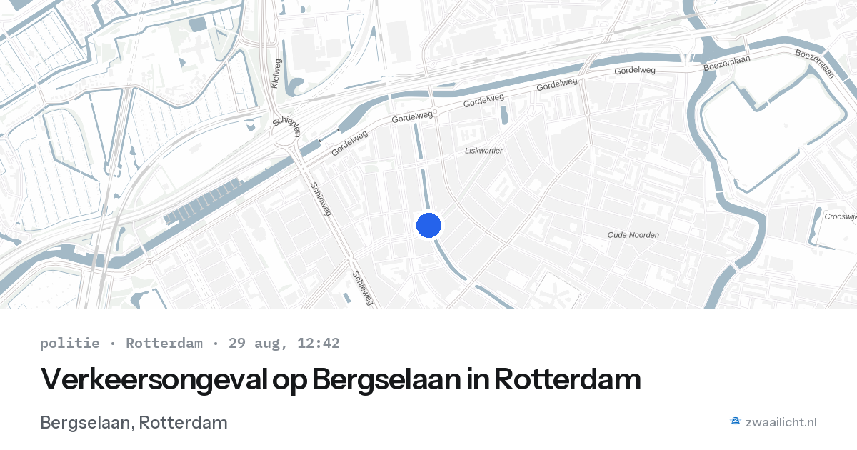 Verkeersongeval op Bergselaan in Rotterdam — 29 aug 2026