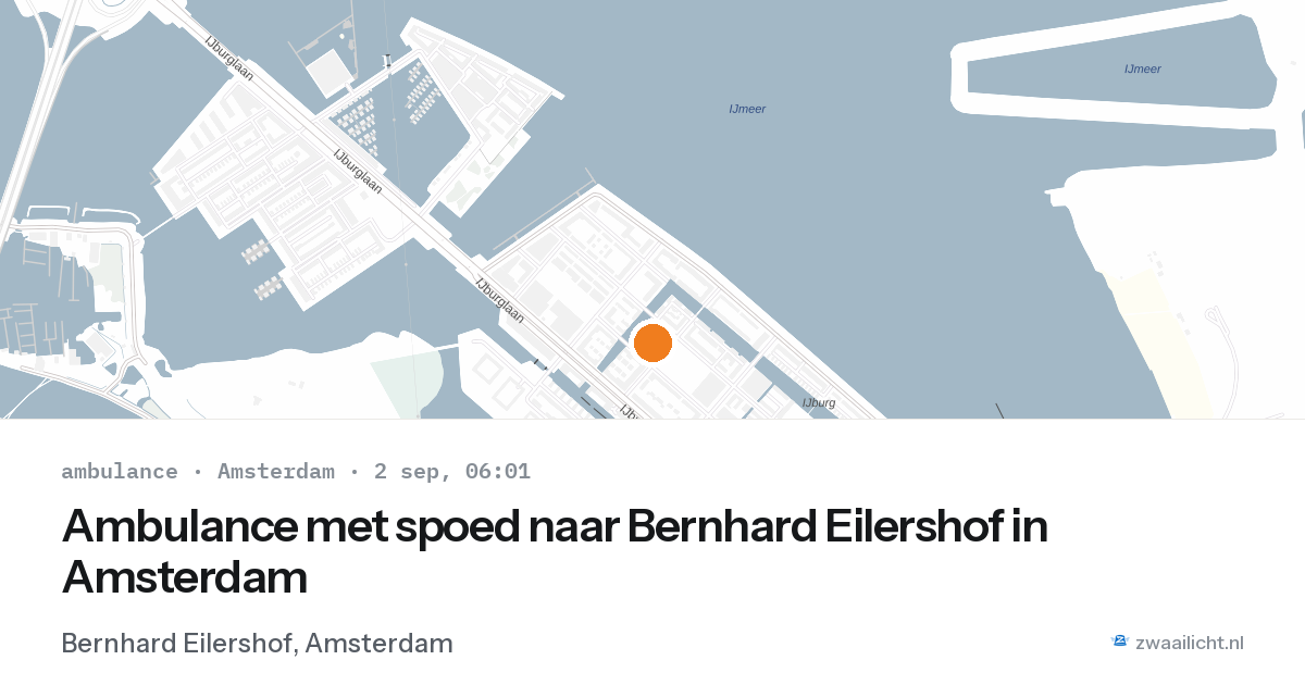 Ambulance met spoed naar Bernhard Eilershof in Amsterdam — 2 sep 2026