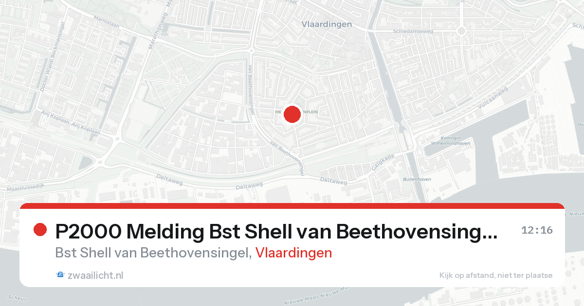 P2000 Melding Bst Shell van Beethovensingel, Vlaardingen — 7 feb 2026