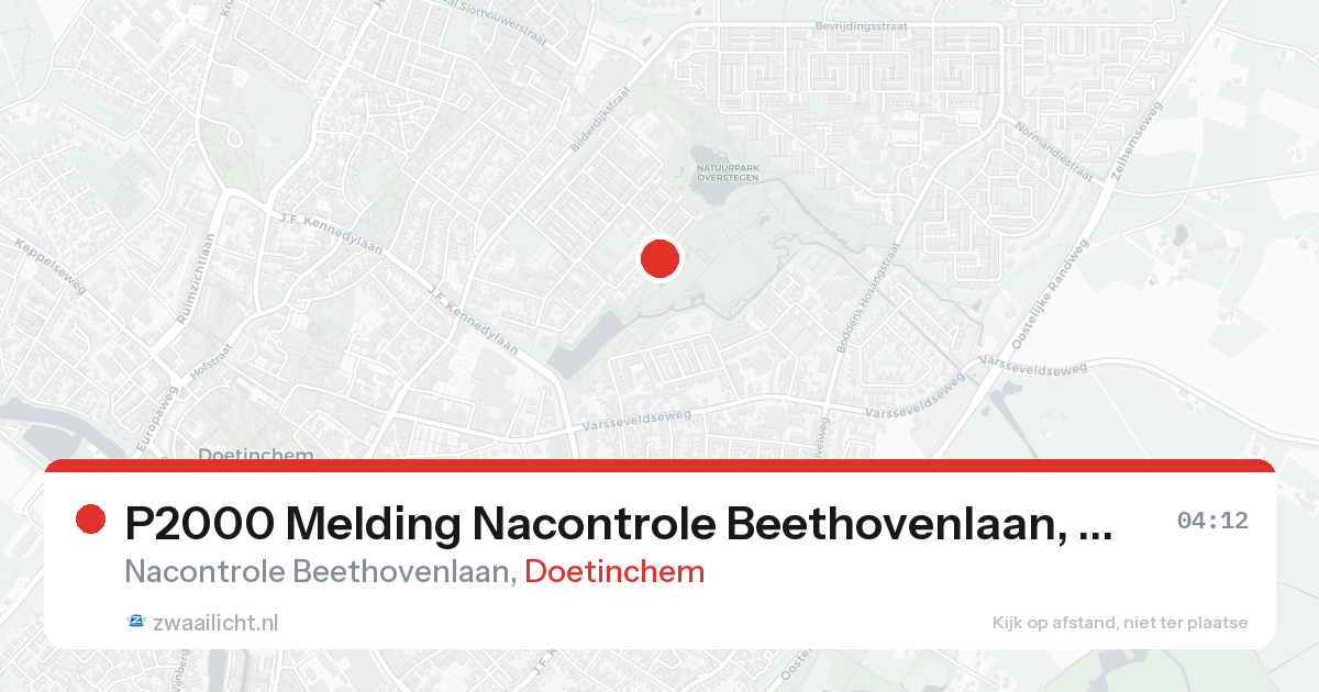 P2000 Melding Nacontrole Beethovenlaan, Doetinchem — 8 feb 2026