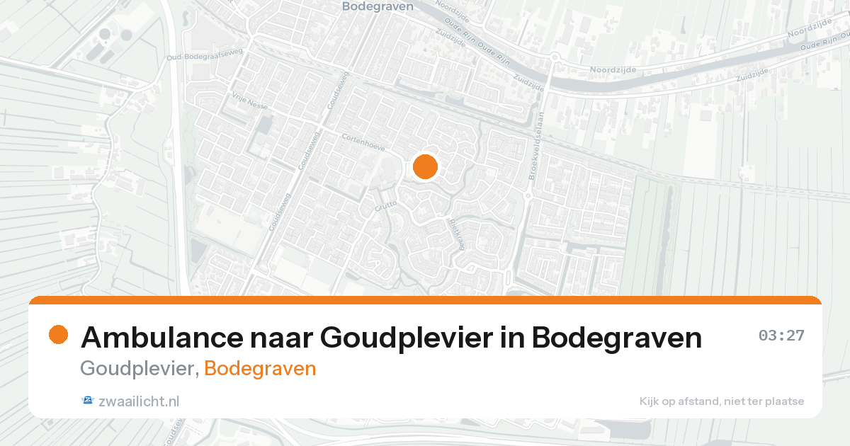 Ambulance naar Goudplevier in Bodegraven — 16 aug 2026