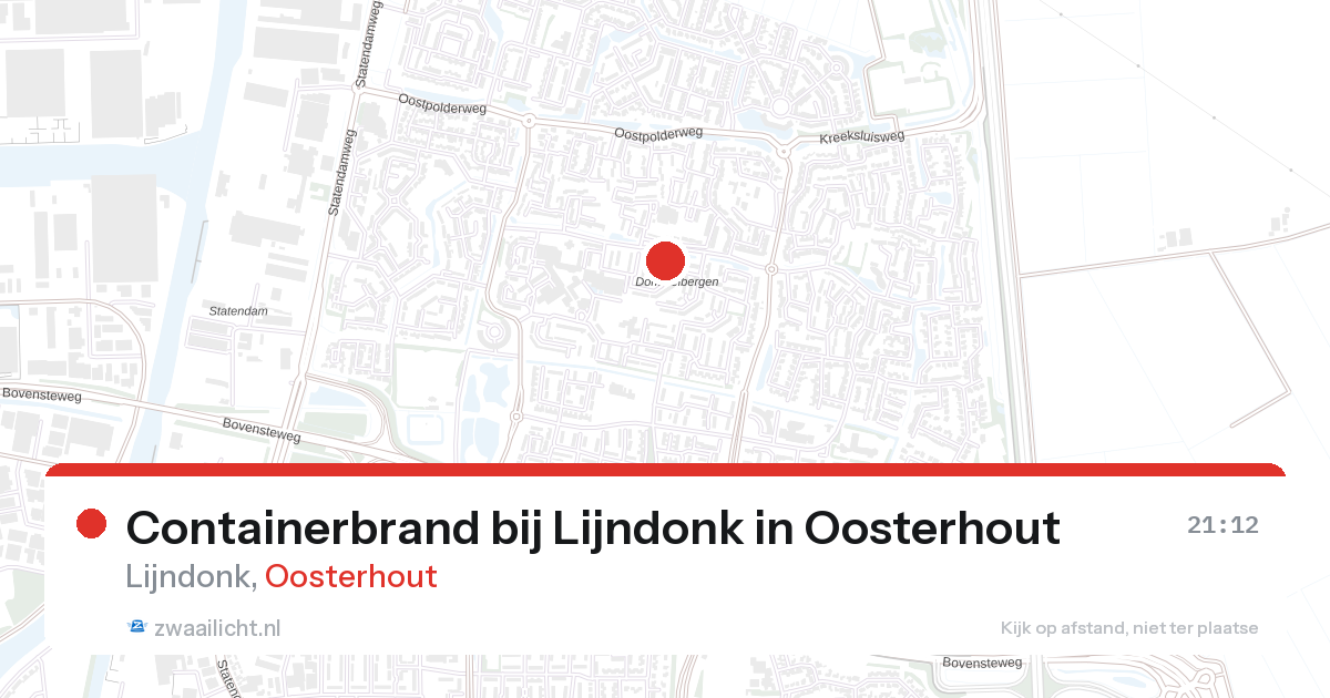 Containerbrand bij Lijndonk in Oosterhout — 12 mrt 2026