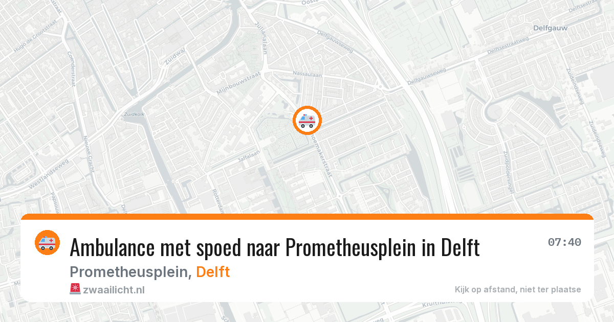 Ambulance met spoed naar Prometheusplein in Delft — 21 apr 2026
