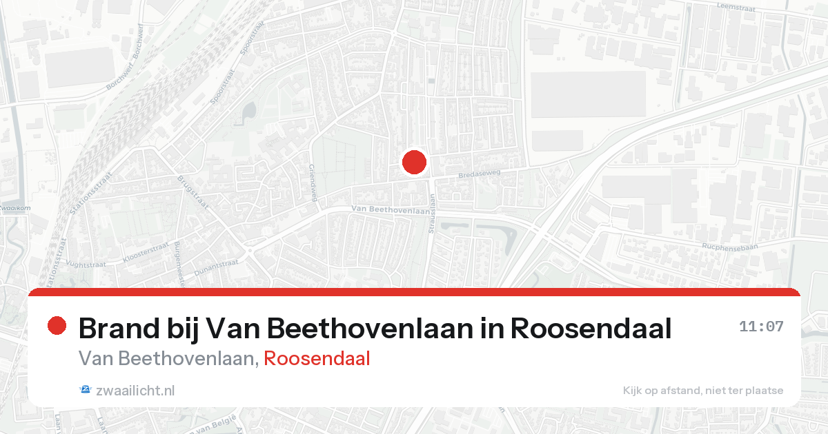 Brand bij Van Beethovenlaan in Roosendaal — 24 aug 2026