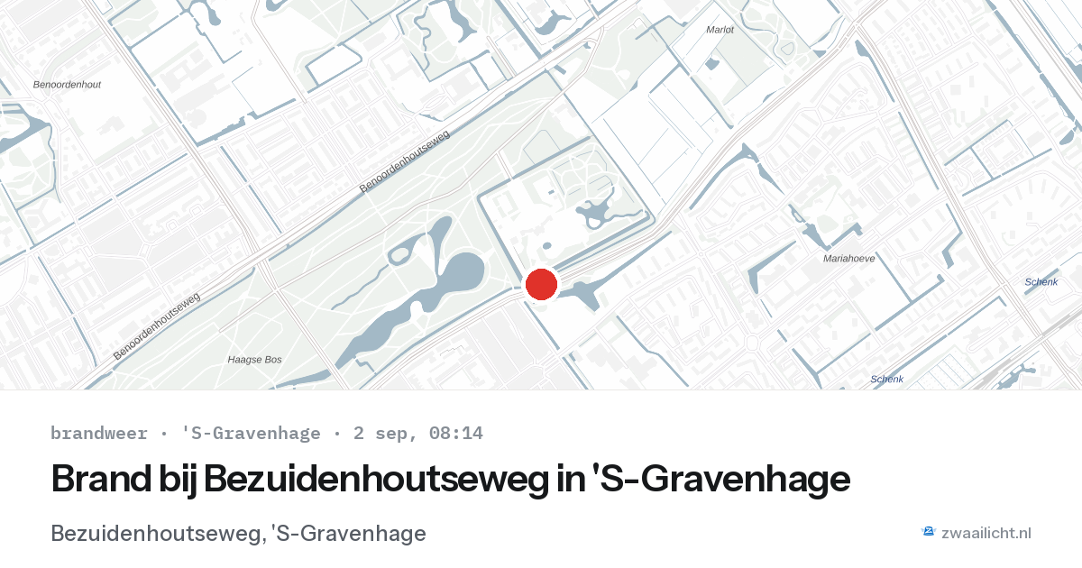 Brand bij Bezuidenhoutseweg in 'S-Gravenhage — 2 sep 2026