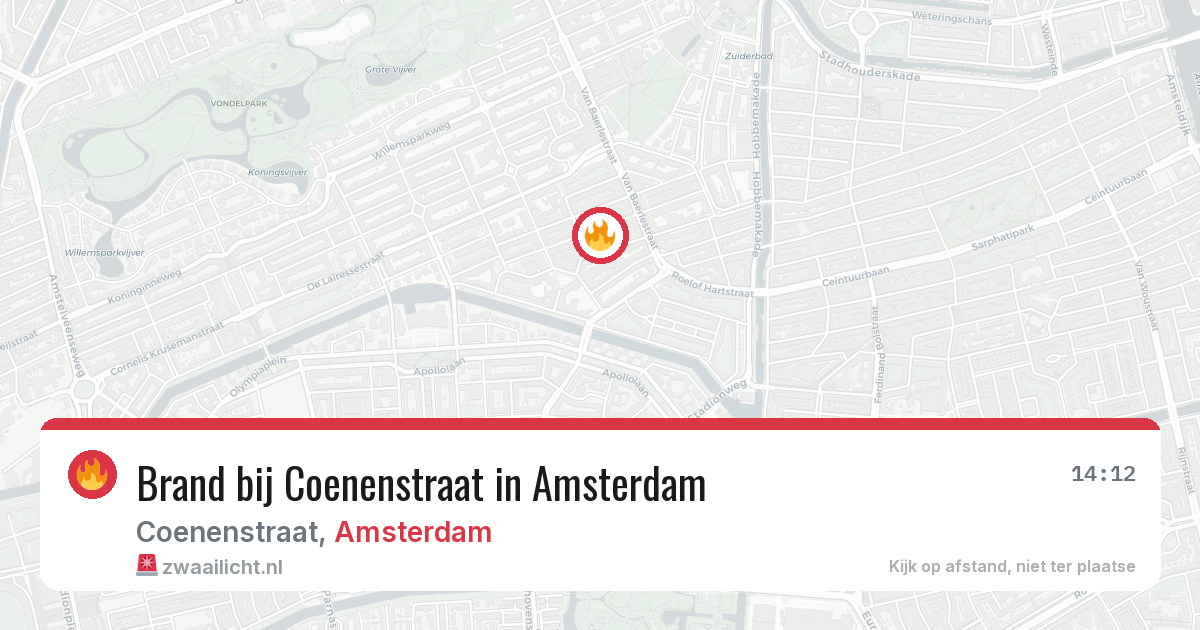 Brand bij Coenenstraat in Amsterdam — 7 jul 2026