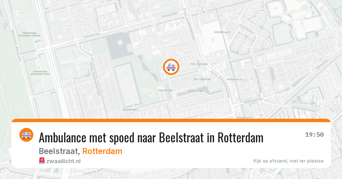 Ambulance met spoed naar Beelstraat in Rotterdam — 29 jun 2026