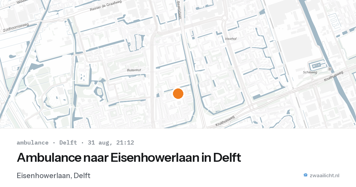 Ambulance naar Eisenhowerlaan in Delft — 31 aug 2026