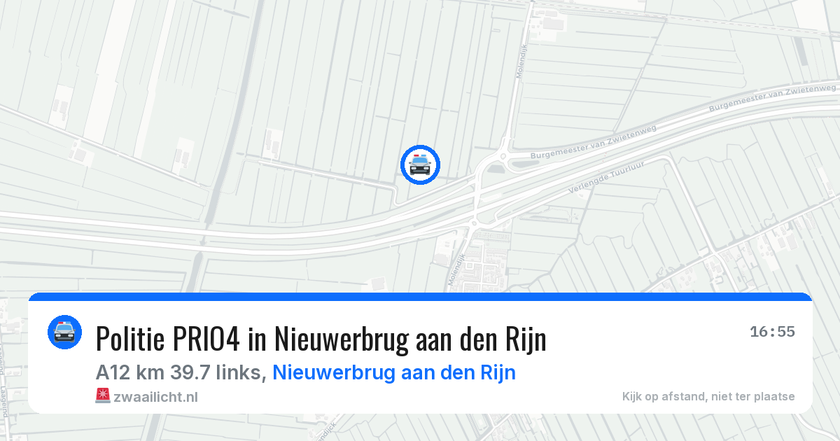 Politie PRIO4 in Nieuwerbrug aan den Rijn — 13 aug 2026 | 🚨 Zwaailicht.nl