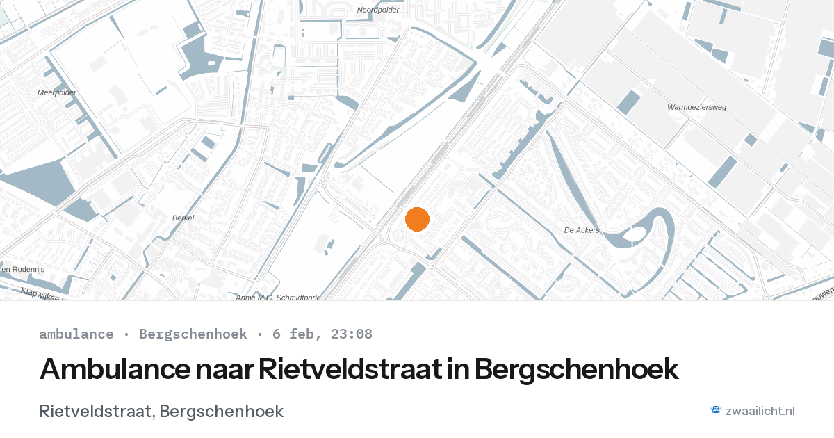 Ambulance naar Rietveldstraat in Bergschenhoek — 6 feb 2026