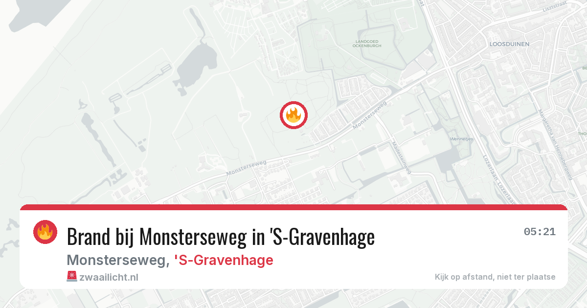 Brand bij Monsterseweg in 'S-Gravenhage — 13 aug 2026