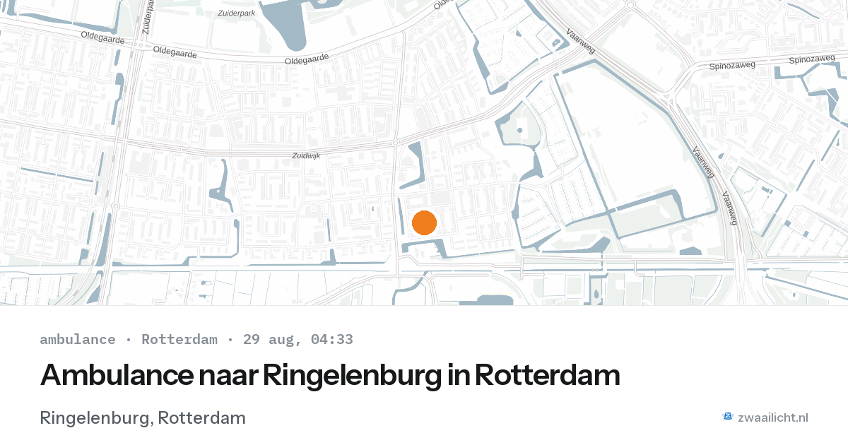 Ambulance naar Ringelenburg in Rotterdam — 29 aug 2026