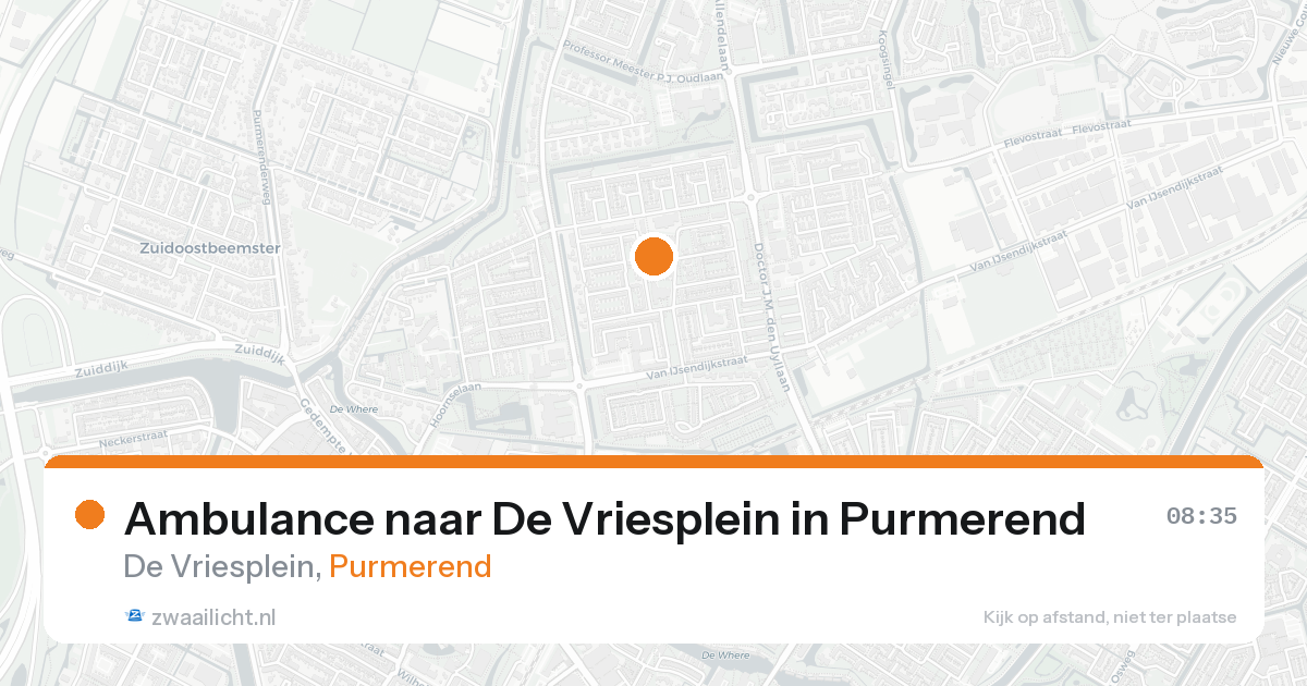 Ambulance naar De Vriesplein in Purmerend — 17 aug 2026