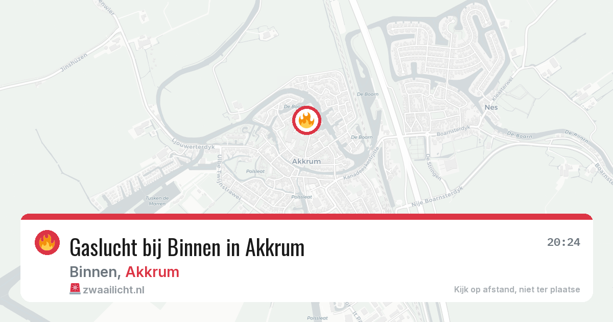 Gaslucht bij Binnen in Akkrum — 15 apr 2026