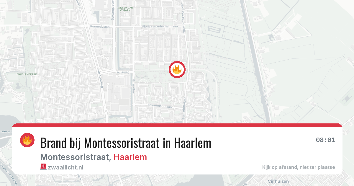 Brand bij Montessoristraat in Haarlem — 7 jun 2026