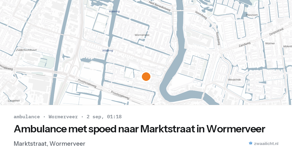 Ambulance met spoed naar Marktstraat in Wormerveer — 1 sep 2026