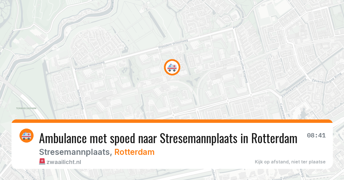 Ambulance met spoed naar Stresemannplaats in Rotterdam — 14 jun 2026