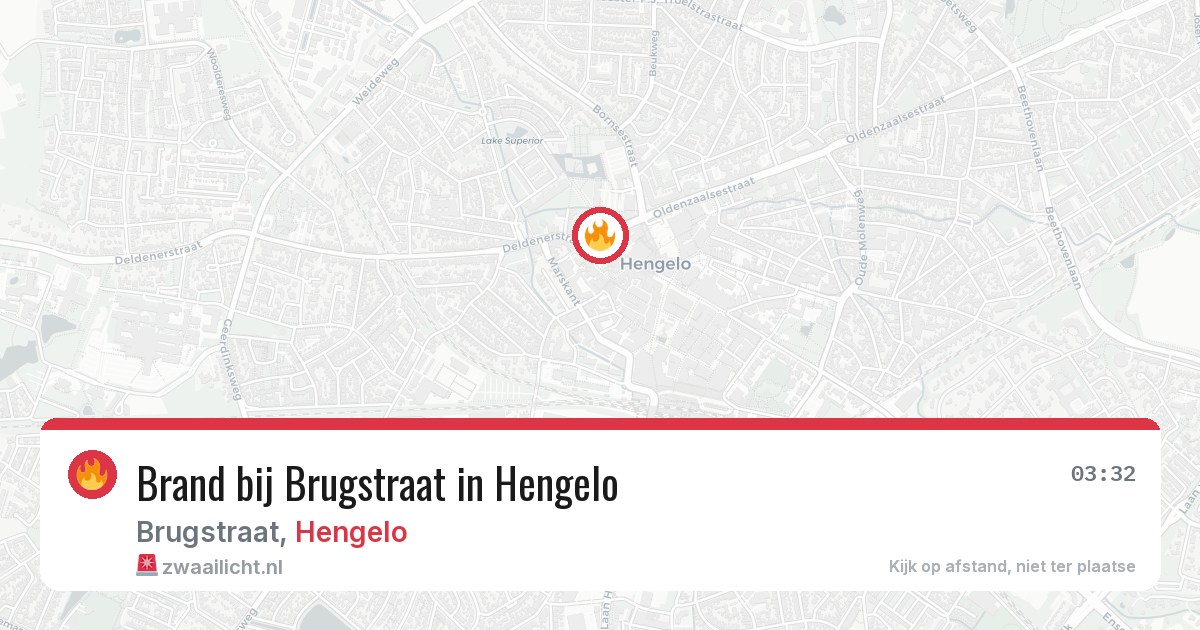 Brand bij Brugstraat in Hengelo — 19 jun 2026