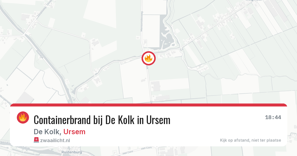Containerbrand bij De Kolk in Ursem — 25 mei 2026