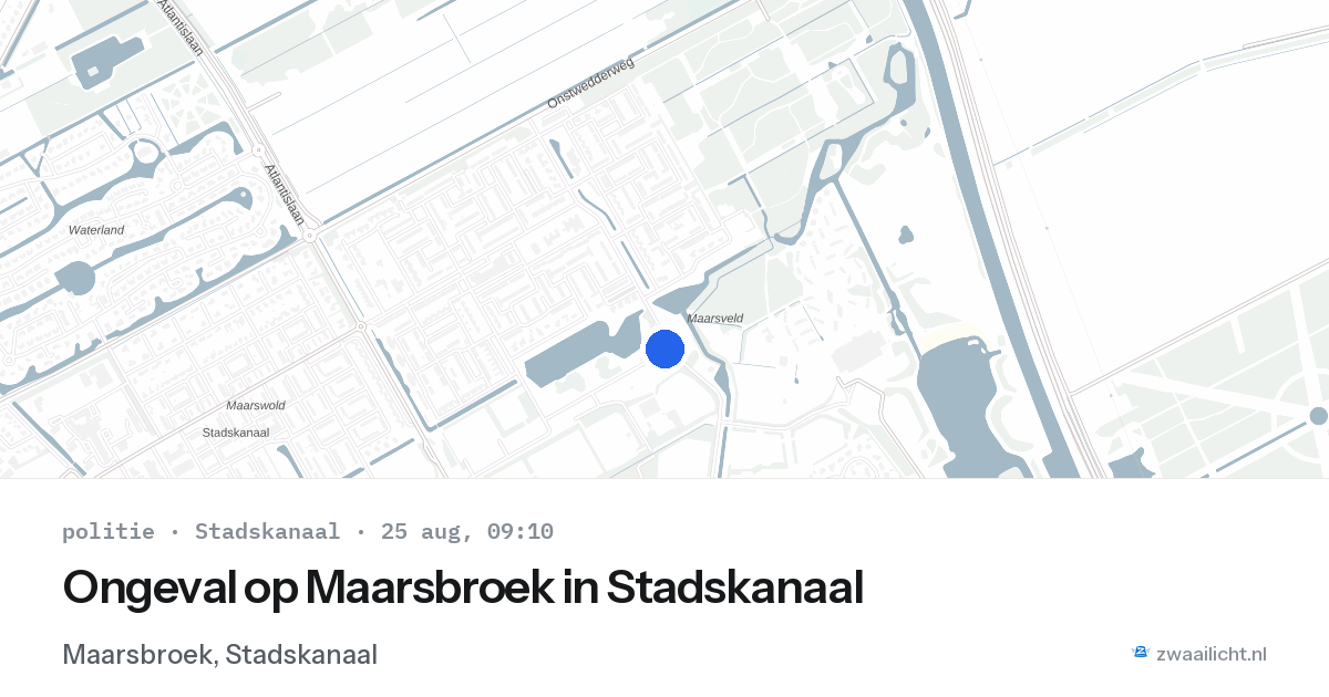 Ongeval op Maarsbroek in Stadskanaal — 25 aug 2026