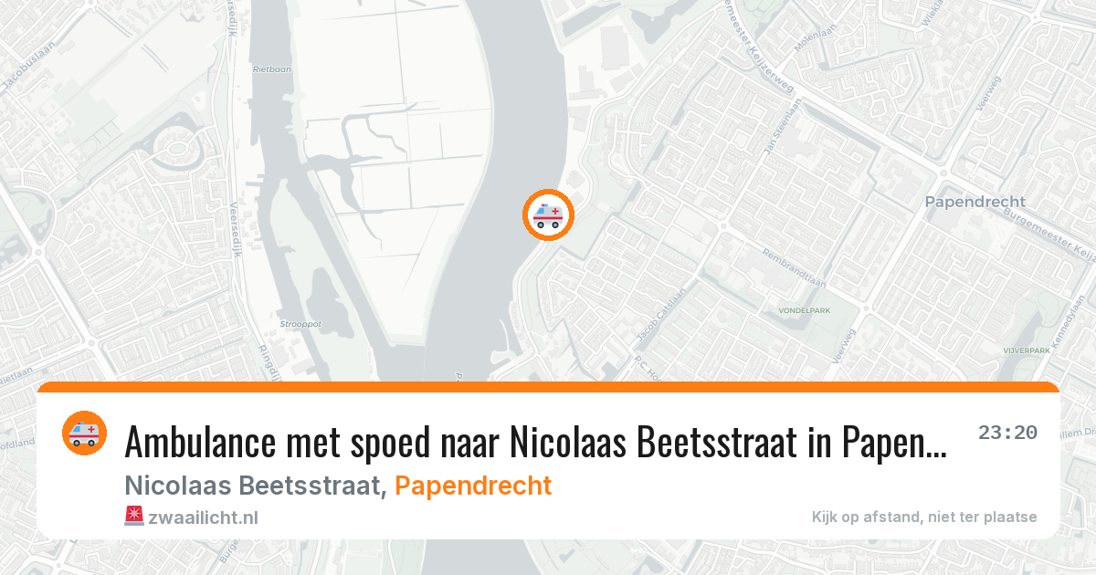 Ambulance met spoed naar Nicolaas Beetsstraat in Papendrecht — 18 jan 2026