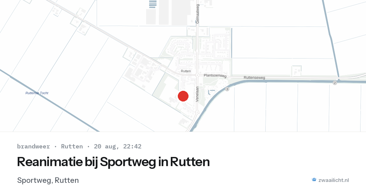 Reanimatie bij Sportweg in Rutten — 20 aug 2026