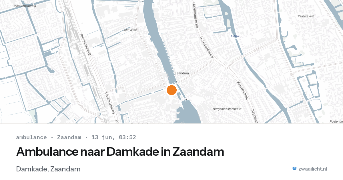Ambulance naar Damkade in Zaandam — 13 jun 2026