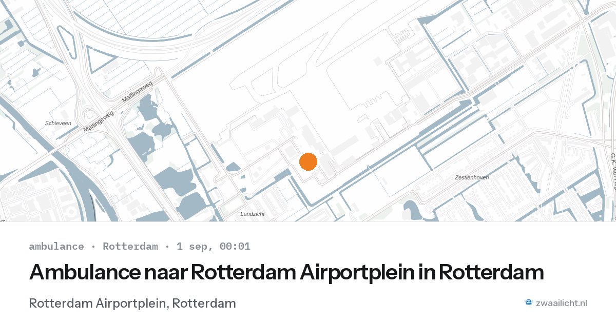 Ambulance naar Rotterdam Airportplein in Rotterdam — 31 aug 2026