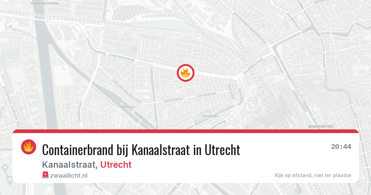 Containerbrand bij Kanaalstraat in Utrecht — 14 jun 2026