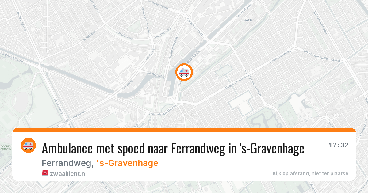 Ambulance met spoed naar Ferrandweg in 's-Gravenhage — 20 mrt 2026