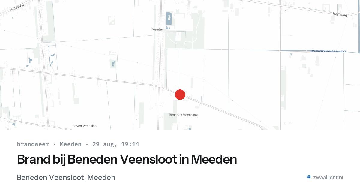 Brand bij Beneden Veensloot in Meeden — 29 aug 2026
