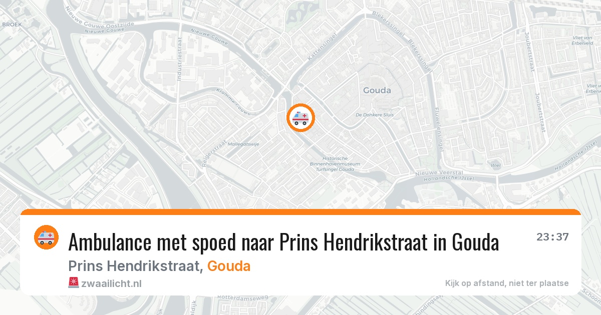 Ambulance met spoed naar Prins Hendrikstraat in Gouda — 3 aug 2026