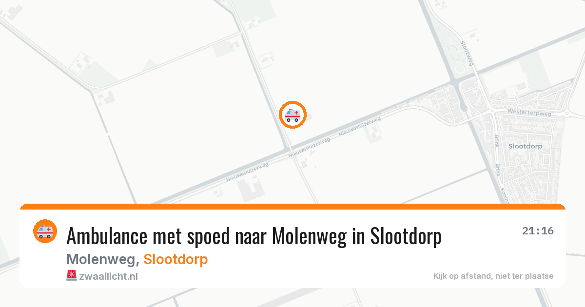 Ambulance met spoed naar Molenweg in Slootdorp — 26 mrt 2026