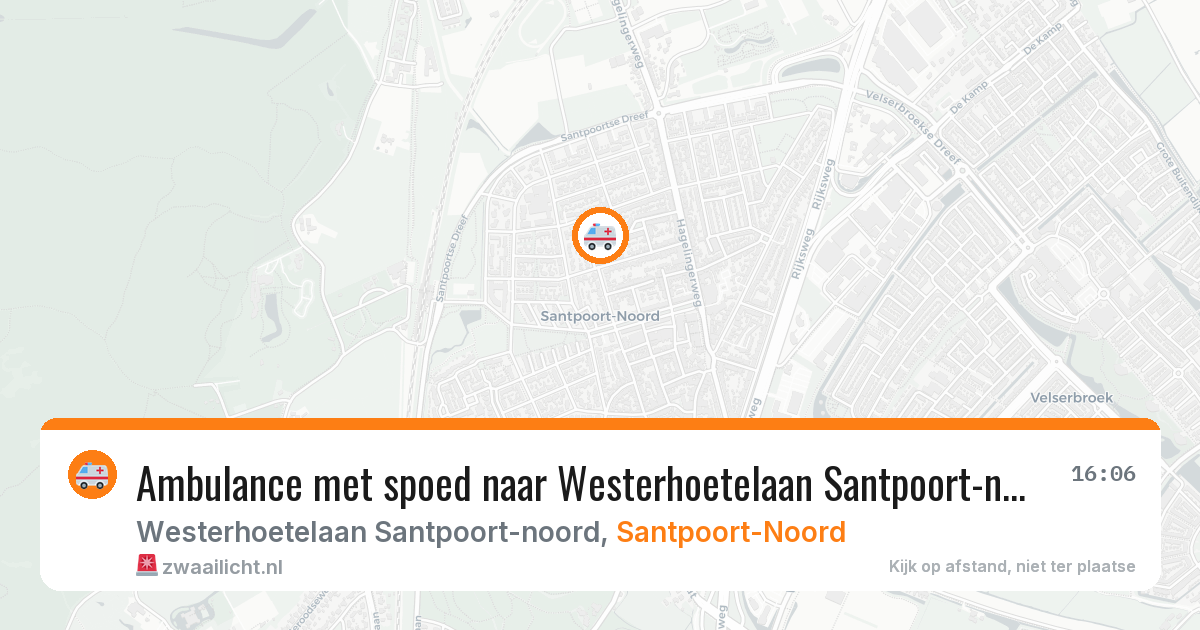 Ambulance met spoed naar Westerhoetelaan Santpoort-noord in Santpoort-Noord — 5 jul 2026