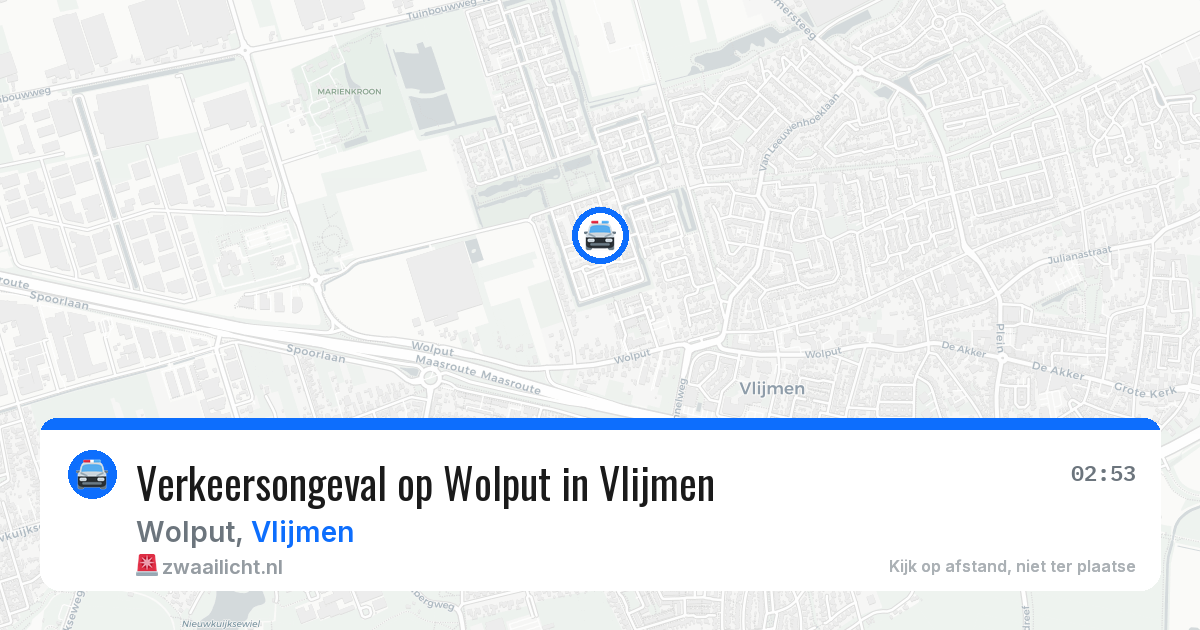 Verkeersongeval op Wolput in Vlijmen — 22 mrt 2026