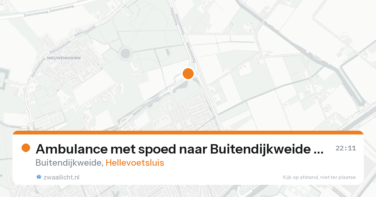 Ambulance met spoed naar Buitendijkweide in Hellevoetsluis — 15 aug 2026
