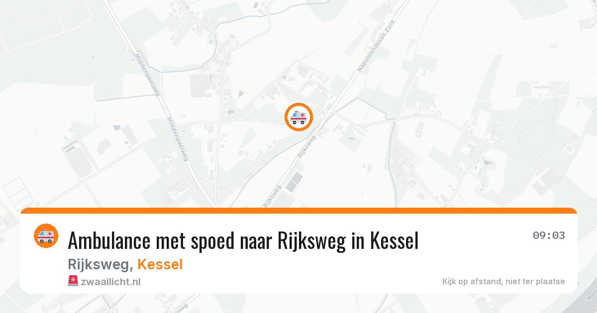 Ambulance met spoed naar Rijksweg in Kessel — 26 mei 2026