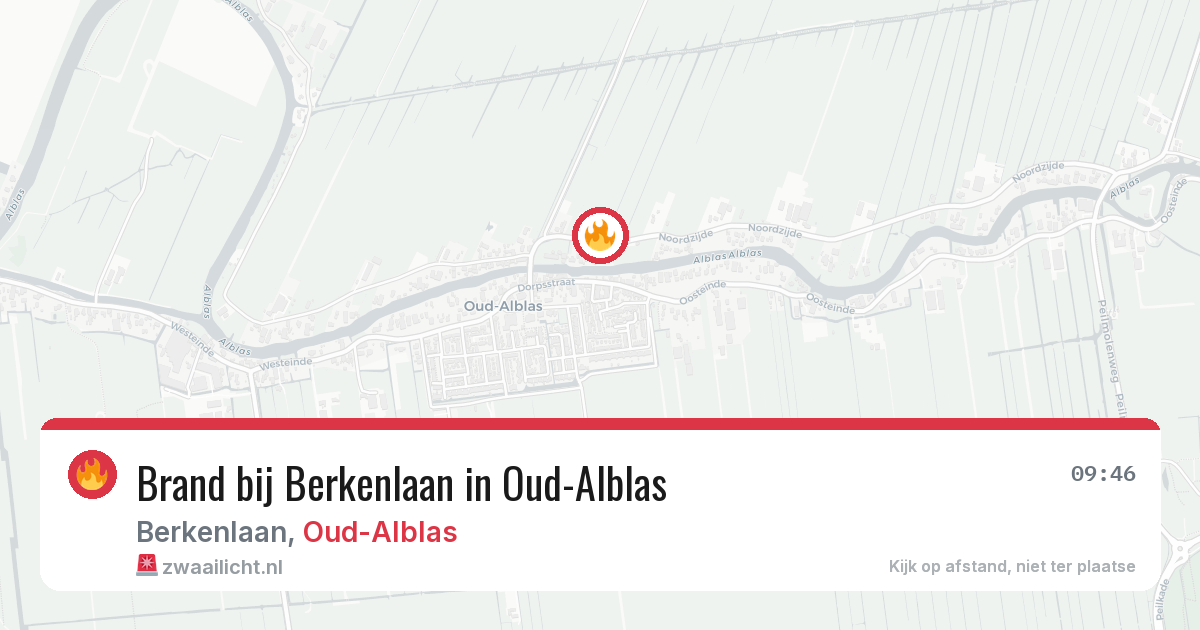 Brand bij Berkenlaan in Oud-Alblas — 11 jul 2026