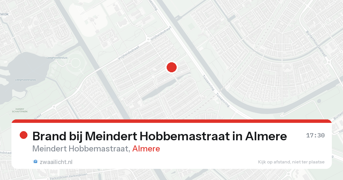 Brand bij Meindert Hobbemastraat in Almere — 17 aug 2026