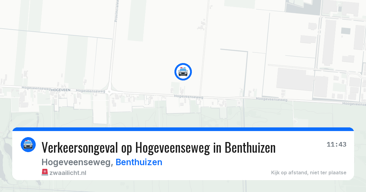 Verkeersongeval op Hogeveenseweg in Benthuizen — 1 apr 2026