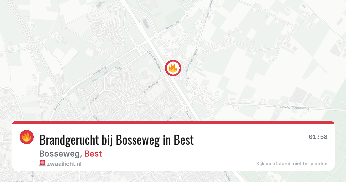 Brandgerucht bij Bosseweg in Best — 23 jun 2026