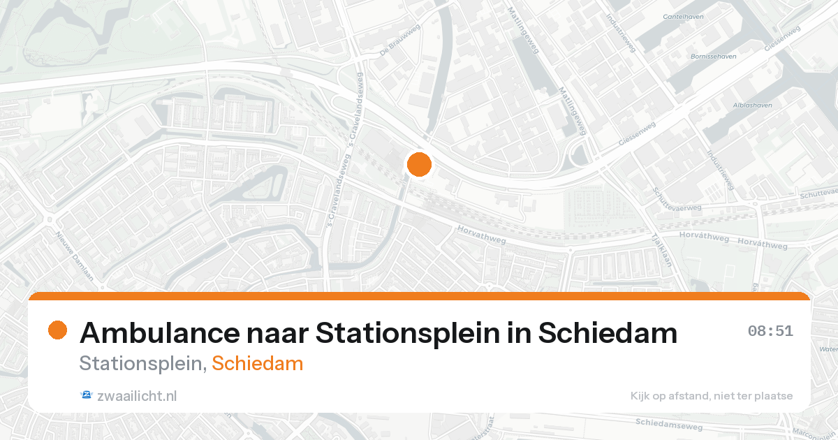 Ambulance naar Stationsplein in Schiedam — 16 aug 2026