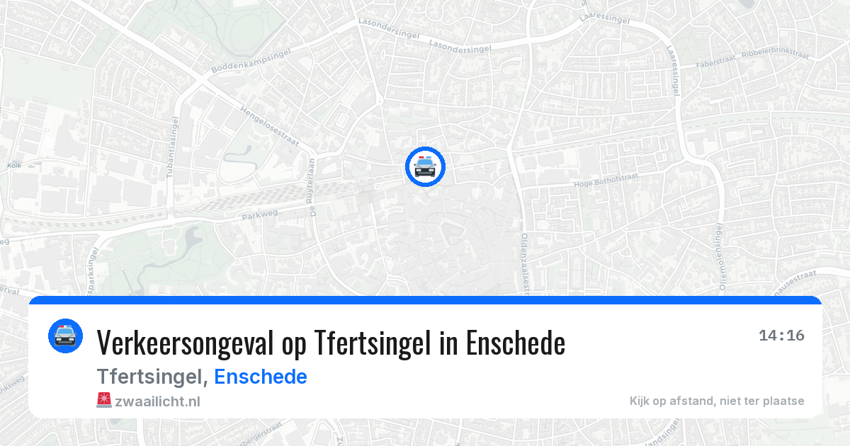 Verkeersongeval op Tfertsingel in Enschede — 17 jan 2026