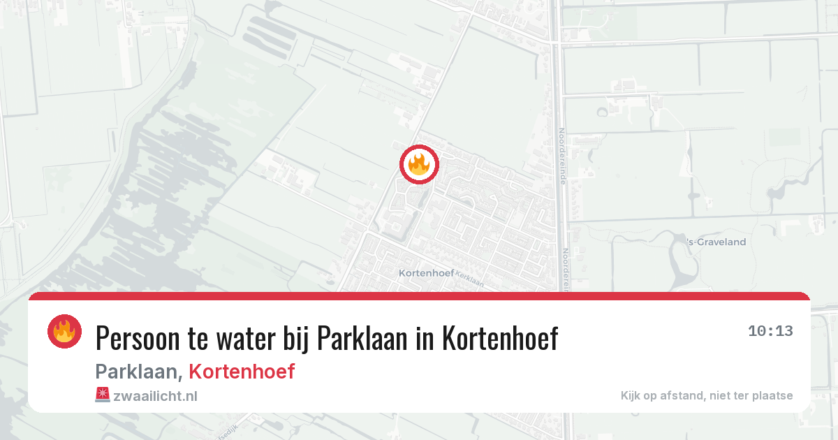 Persoon te water bij Parklaan in Kortenhoef — 16 jul 2026